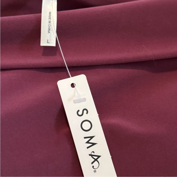 NWT Soma Matte Jersey Dress Midi Bra Dress Shelf Bra Off Shoulder Pockets Large - Picture 6 of 12